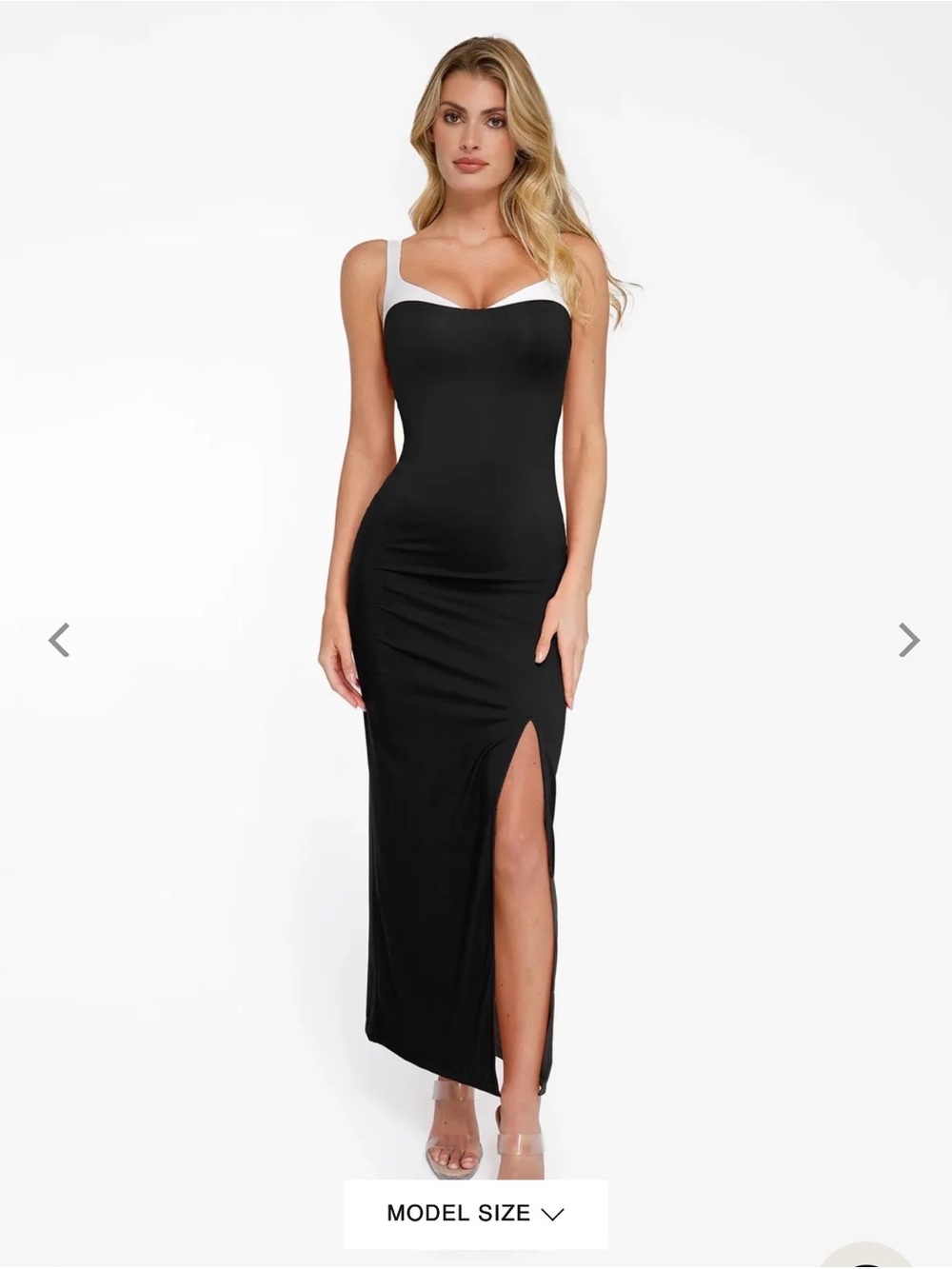 Shapewear Dress Sweetheart Neck Maxi with Thigh Slit